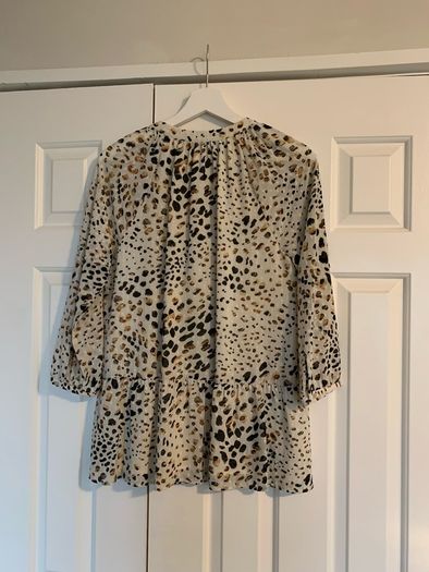 Dunnes Stores Cream Leopard Print Long Top