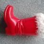 Vintage Red Santa Boot with White "Fur" Trim. Image 3