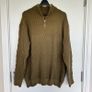 NEW Mens 4XL Olive Khaki Textured Quarter Zip Jumper Image 3