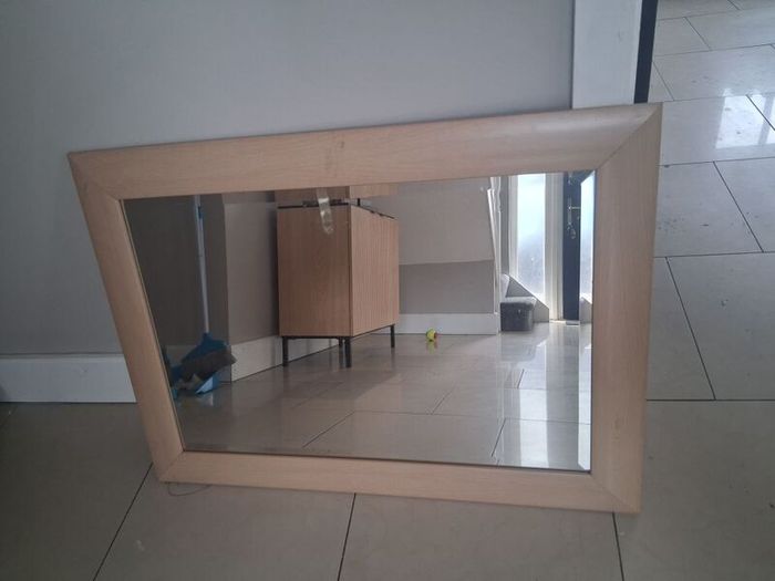 lamp, mirror and vase, print