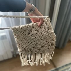 Bohemian style sportsgirl bag,macrame cross body