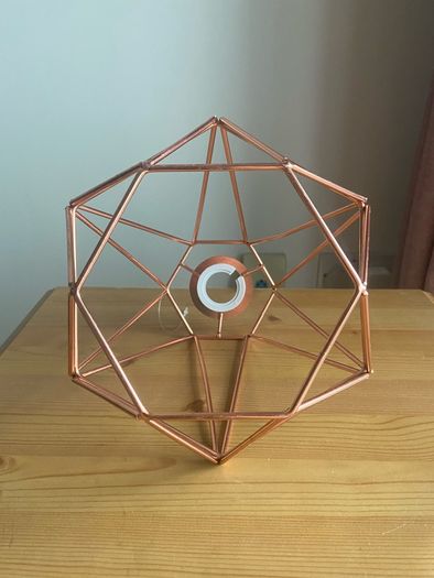 Industrial style geometric wire lamp shade