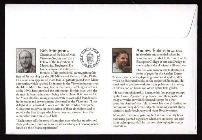 2019 Isle of Man Eminent Victorian Engineers Commemorative Stamps First Day Cover (FDC)