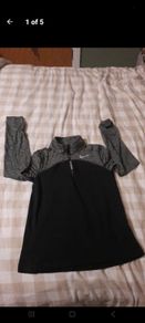black and grey half zip
