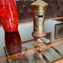 Vintage Novelty Post Office Box Money Box Brass With Wooden Base Image 4