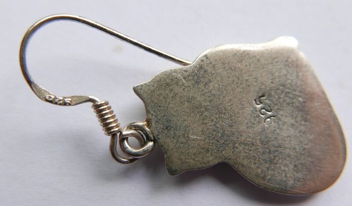 Vintage Sterling Silver Cat Earrings - 925 Hallmarked