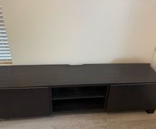 IKEA BESTA TV Bench with Doors - Black Brown 180cm