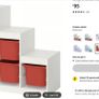 IKEA Trofast storage unit - white with red and green bins Image 3