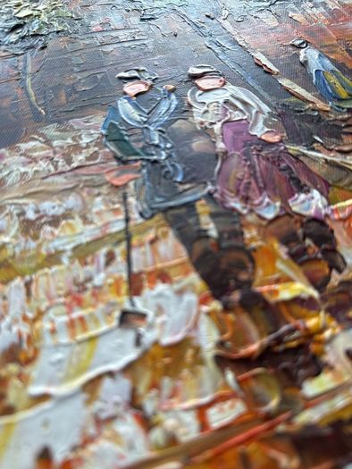 Parisian style oil canvas professionally framed