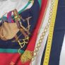 RICHEL (Paris) Red and Navy "Riding Gear" 100% Silk Scarf - Valued at 455euro Image 9