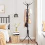Metal Coat Rack, Clothes Stand, Hat Handbag Hanger, 182 cm Tall Hall Tree, Black RCR19B Image 2