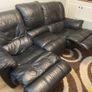 3 Seat Reclining Sofa-Black Leather Image 6