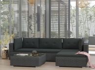 main image for ad 5 Piece Garden Lounge Set with Cushions Poly Rattan Black