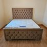 Double Bed Frame Optional Gaslift Ottoman Storage - Storage Bed- Upholstered Bed- Bed on Sale- Mattres Image 9