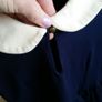 Zara Navy Dress with Cream Collar - Size XS Image 5