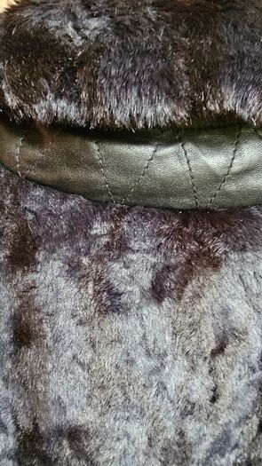 creenstone navy and brown long faux fur