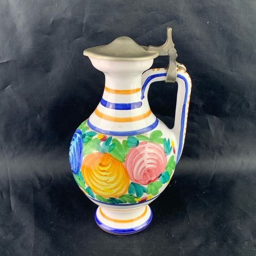 Vintage Art Pottery Hand Painted Pitcher