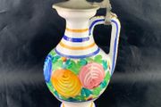 Vintage Art Pottery Hand Painted Pitcher