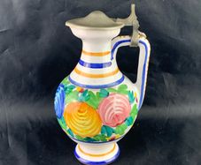 Vintage Art Pottery Hand Painted Pitcher