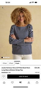 Joules harbour boat neck Breton top size 20 worn once!