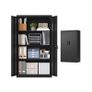 Black Metal Storage Cabinet Lockable With Shelves Image 4