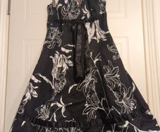 beautiful black floral halter neck dress