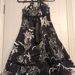 beautiful black floral halter neck dress