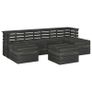 7 Piece Garden Pallet Lounge Set Solid Pinewood Dark Grey Image 5