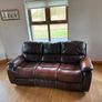 3 seater and 2 seater brown leather Image 2