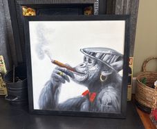 Chimpanzee Cigar Painting (Canvas)