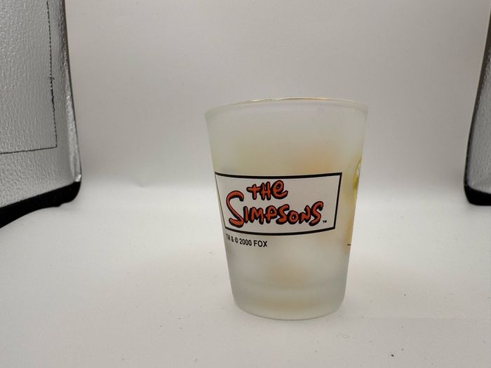 Vintage 2000 The Simpsons Matt Groening Frosted Shot Glasses