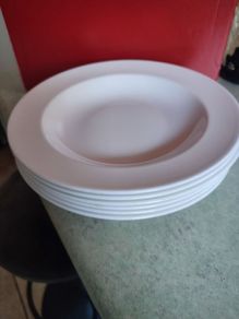 SET OF 6 Wedgwood Serving Plates Bowls Vogue Fine China Hotel Dining White Dishes England