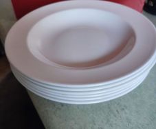 SET OF 6 Wedgwood Serving Plates Bowls Vogue Fine China Hotel Dining White Dishes England