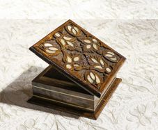 An antique Jewelry Box, Mosaic box, Jewellery box, Handmade box,Wooden box,mother of pearl inlay,Christmas Present,For Gold Ornaments, gift