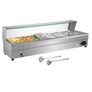 Buffet Food Warmer Stainless Steel 3-6 Pans with Glass Shield Commercial Countertop Bain Marie Electric Steamer Cooker Image 3