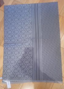 Calvin Klein CK Monogram Charcoal Scarf Shawl Pashmina