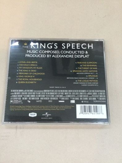 The kings speech score alexander desplat rare