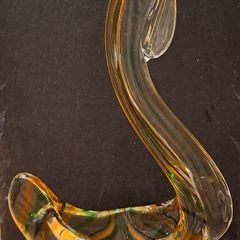 Vintage Heavy Art Glass Chicken Bowl