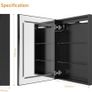 Black LED Bathroom Mirror Cabinet with Light and Shaver Socket Illuminated Bathroom Cabinet with Mirror 3 Color Changing,Removeable Shelf,Built-in Defogger 500x700 mm Aluminium Image 4