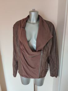 F&F brown faux leather jacket size UK20 EU48 Postage included