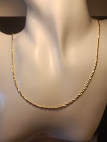 18ct Gold Plated Sterling Silver Italian Fine Twist link Chain