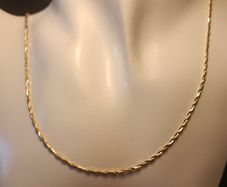 18ct Gold Plated Sterling Silver Italian Fine Twist link Chain