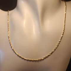 18ct Gold Plated Sterling Silver Italian Fine Twist link Chain