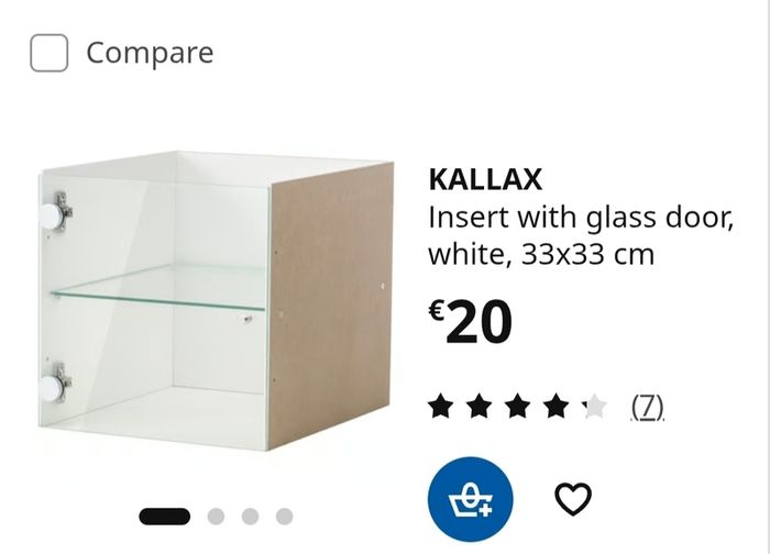 Kallax glass insert with shelf X 2