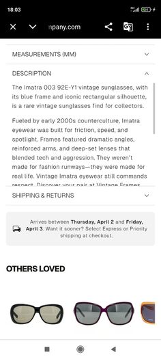 Designer unisex Italian sunglasses