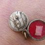 Vintage St Bernadette Sliding Medal with Tissue Relic--Vintage/Antique Round Reliquary/Theca Necklace Pendant--Lourdes Soubirous Saint Catholic Image 8