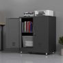 Metal Storage Cupboard with Locking Doors and Adjustable Shelf, Small Lockable Sideboard Buffet Cabinet for Home Office Hallway Entryway Living Dining Room (Black) Image 5