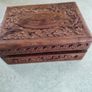 Vintage Carved Wood Box, Trinket Box Floral Design Wood, Atom Chicago Image 8