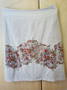 Avoca embroidery linen skirt SIZE 10