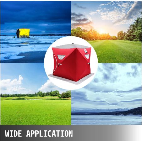 Ice Fishing Shelter Portable Pop-Up Waterproof and Windproof Tent Easily Set-Up for Outdoors Winter Fishing Camping Hiking